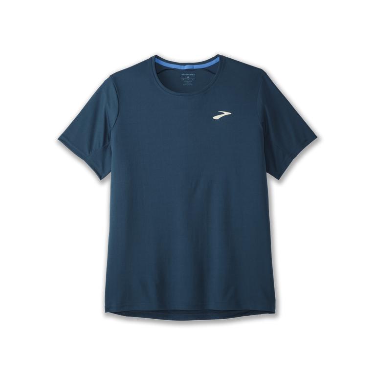 Brooks Atmosphere Men's Short Sleeve Running Shirt - Indigo Rush (95381-ZTAD)